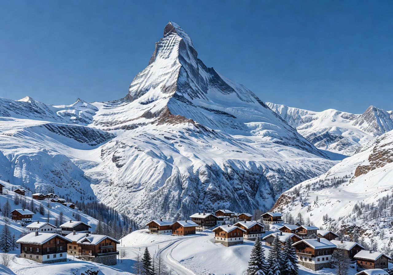 Majestic Matterhorn mountain in Zermatt, Switzerland
